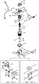 Page A Diagram and Parts List for 3102 Type 4 Porter Cable Laminate Trimmer
